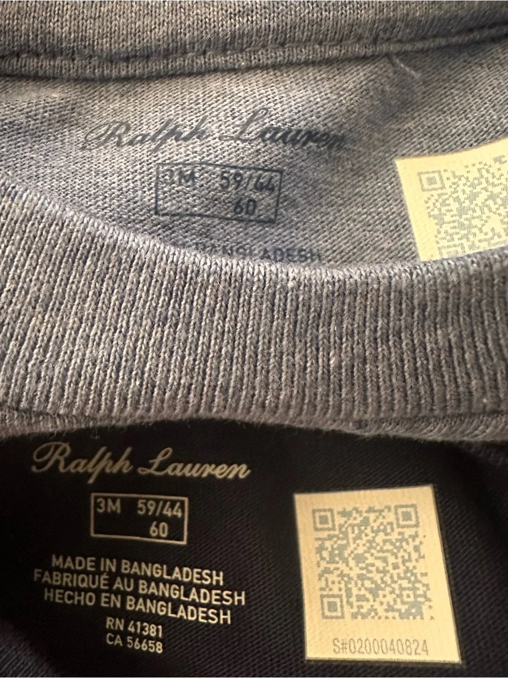 Ralph Lauren Polo Bear Kids 2T-Shirt - Navy light Blue size 3M NWT short sleeve